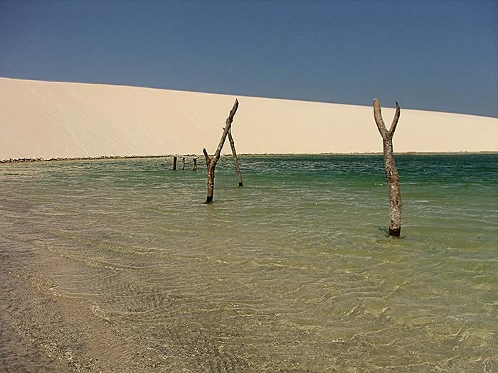 Lagoa sazonal dentro do Parque Nacional de Jericoacoara